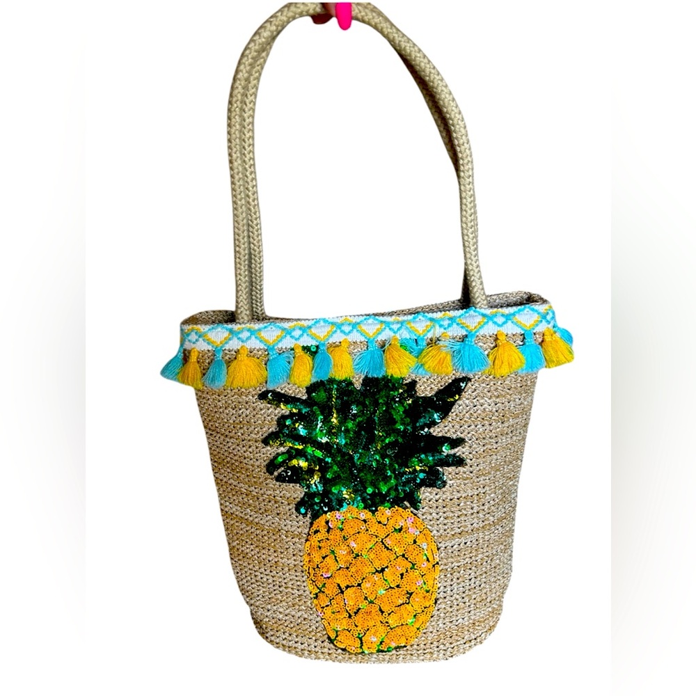 Sequin Pineapple Bag with Tassels